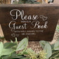 "Sign our Guestbook" sign