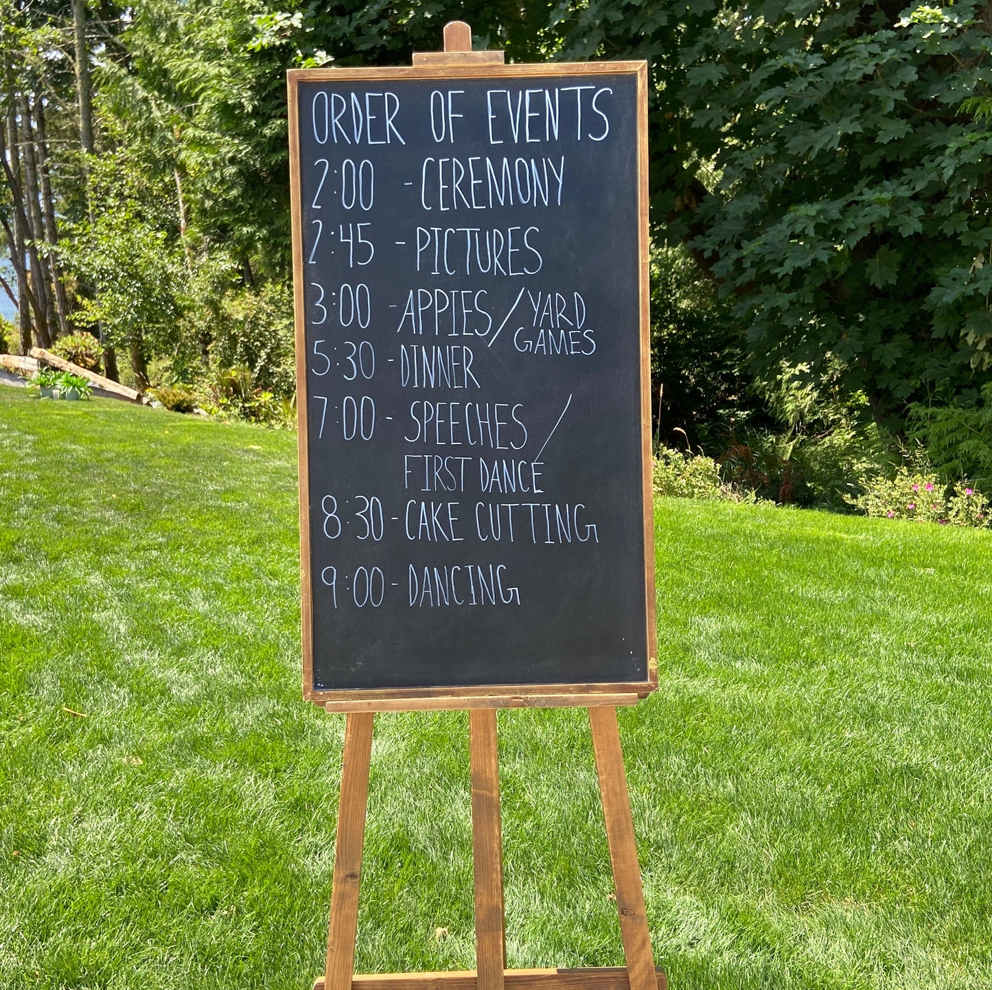 Order of Events Sign