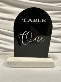 Black Acrylic Table Number